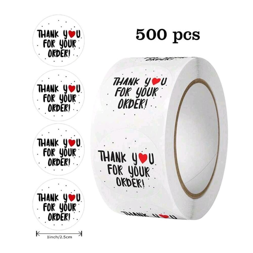 x500 "Thank you for your order"‎ sticker shipping supplies